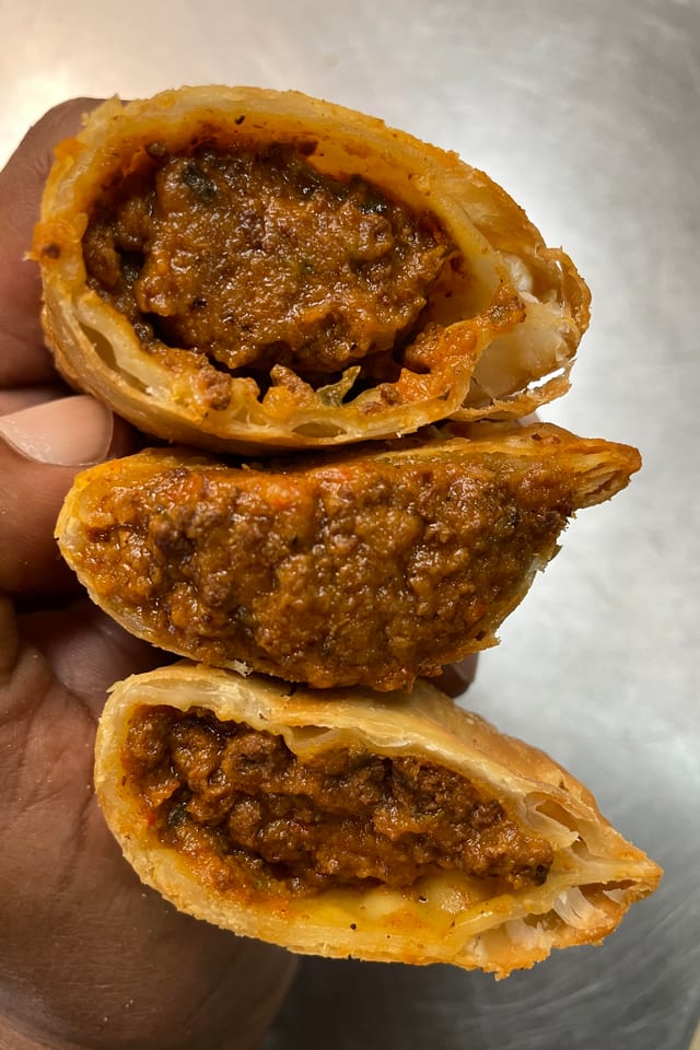 Stewed Seasoned Beef and Cheese.